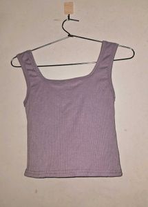 Lilac Button Crop Top