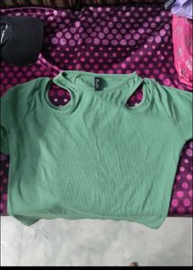 Cute Green Cutout Top