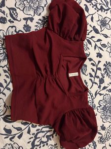 Maroon Puff Sleeve Top