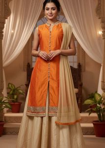 Orange & Beige Kurta Set