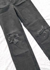 Zara Ripped Wide Jeans