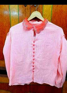 Peach Embellished Top