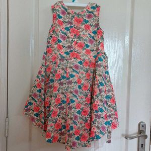 Girls High Low Floral Party Dress With Tulle