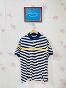 Fahrenheit Men Polo Strip Half Sleeves T-shirt