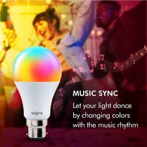 Wipro Garnet 9W WiFi Smart LED Bulb with Music Syn