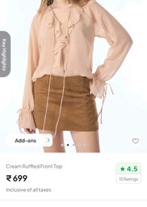 Ruffled Cream Top