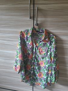 Haute Curry Floral Tunic Top Size L