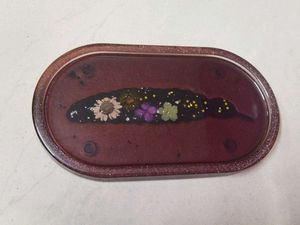 Resin Feather Floral Tray &amp; Paperweight