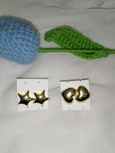 Gold Star & Heart Earrings