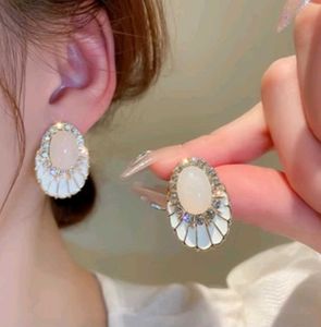 Elegant Korean Oval Earrings