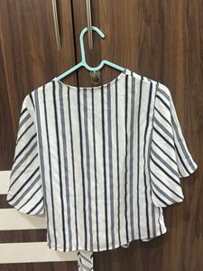 Striped Wrap Top
