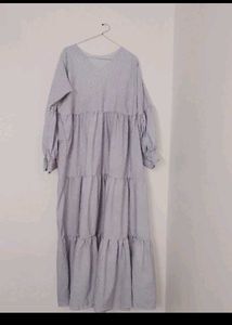 Heart print tiered maxi dress