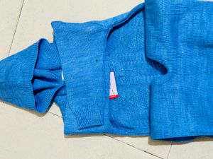 Babyhug Blue Knit Set - 0-3 Months