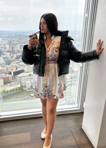 Puff Sleeve Stylish Floral Printed Dress For Women
