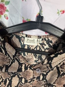 PlusS Studio Snakeskin Print Top XL