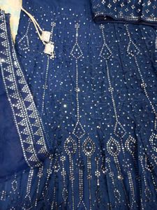 Blue Embellished Lehenga Set