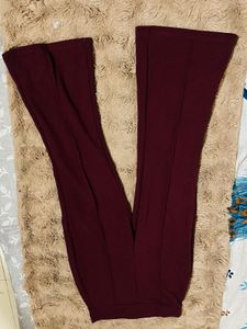 Burgundy Flare Trouser  For Woman
