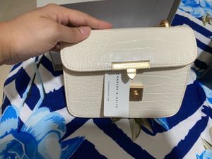 Charles &amp; Keith Alva Croc-Effect Chain Strap Bag