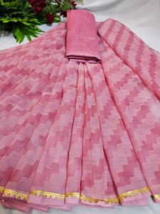 Pink Zigzag Saree