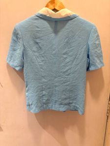 Beautiful Korean Blue And White Top