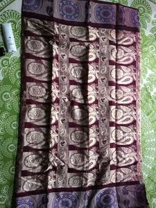 Vintage Maroon & Gold Sari Fabric
