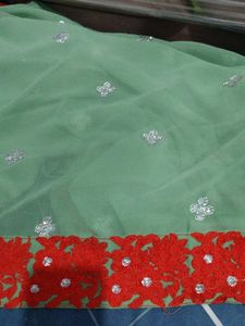 Green seqince Saree