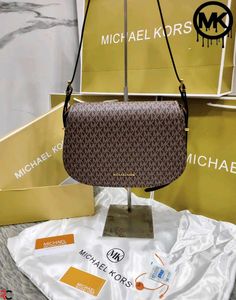 MK LYDIA MEDIUM SIGNATURE LOGO MESSENGER BAG* WD B