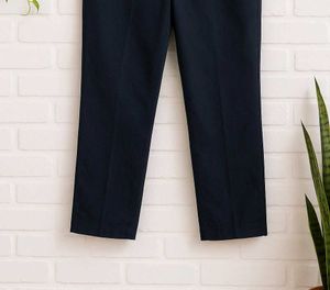 Navy Blue Straight Fit Formal Pants