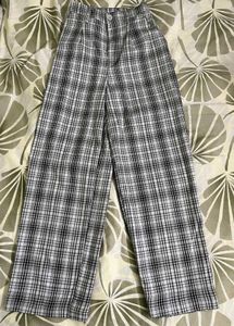 H&M Wide Leg Plaid Pants