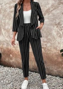 Striped Blazer & Pants Set