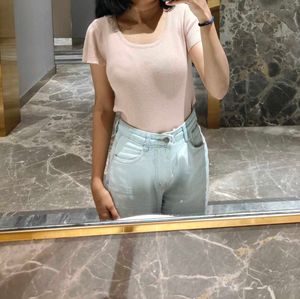 Blush Pink Back Cut Out Crop Top