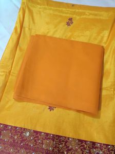 Yellow Semi Silk Saree 😍