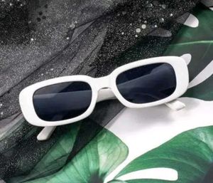 Chic White Rectugular Sunglasses