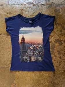 Navy Graphic Print Tee