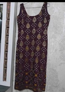 Its Dark Maroon Shade Stitchied Suit Pant Dupatta