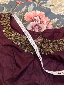 Elegant Maroon Sequin Saree