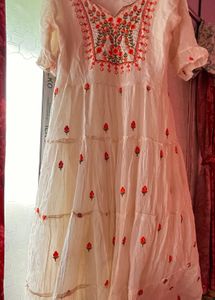 Embroidered Tiered Kurta