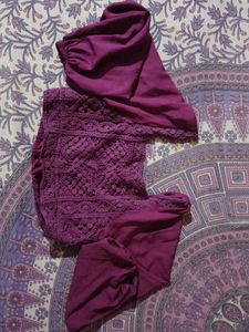 Purple Crochet Ethnic Set