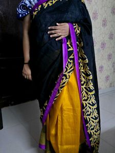 Yellow &amp; Purple Sari