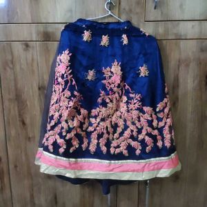 Lehenga Choli In Colour Pink And Blue. Beads