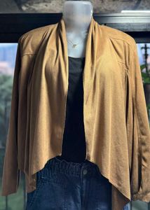 Brown Open Front Cardigan