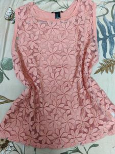 Flowers Engraved Sheer Top