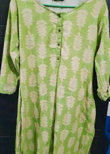 Green Floral Print Kurta
