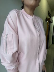 Oversized Pink Bomber Jacket