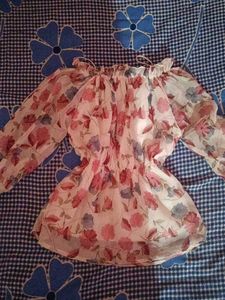 Floral Sheer Off-Shoulder Top