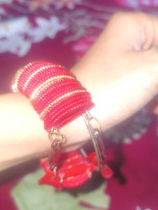 Red &amp; Gold Bangle Set girls bracelet new fashin de
