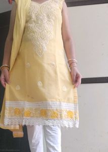 Yellow Embroidered Kurta