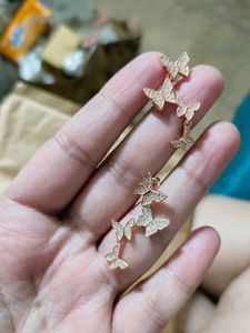 Giva Rose Gold Butterfly Drop Earrings