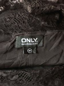 I. Lace Detail Black Dress