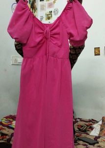 Pink Puff Sleeve Dress